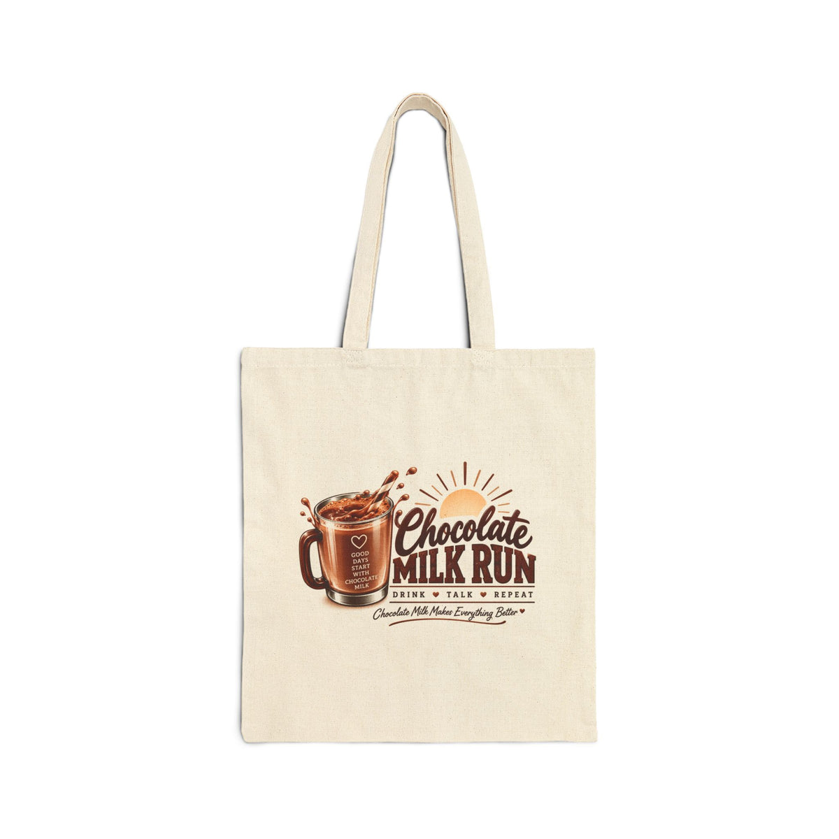 Chocolate Milk Run Canvas Tote Bag – Retro Coffee & Chocolate Milk Design