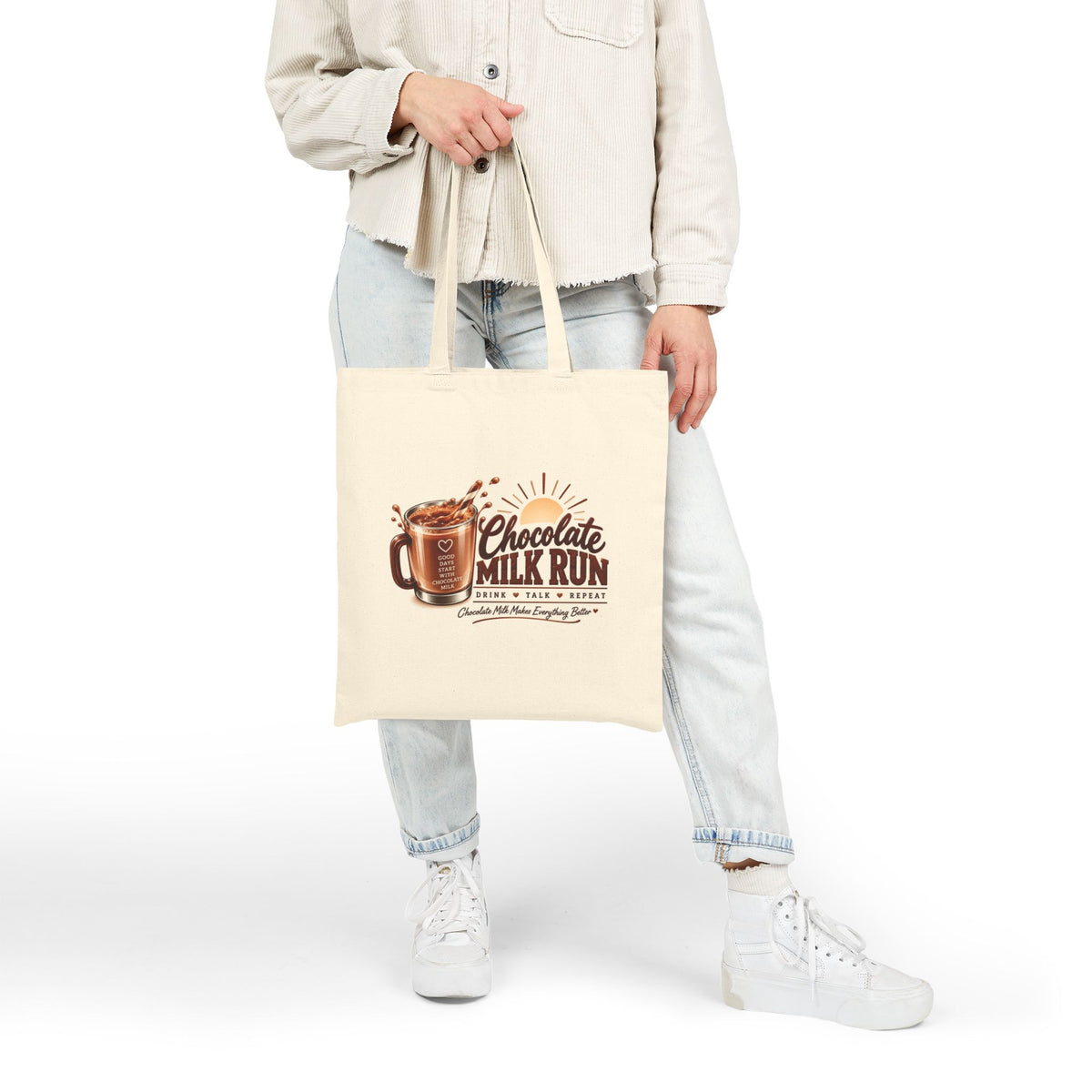 Chocolate Milk Run Canvas Tote Bag – Retro Coffee & Chocolate Milk Design