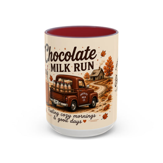 Chocolate Milk Run 15 oz Accent Mug | Cozy Fall Coffee Mug