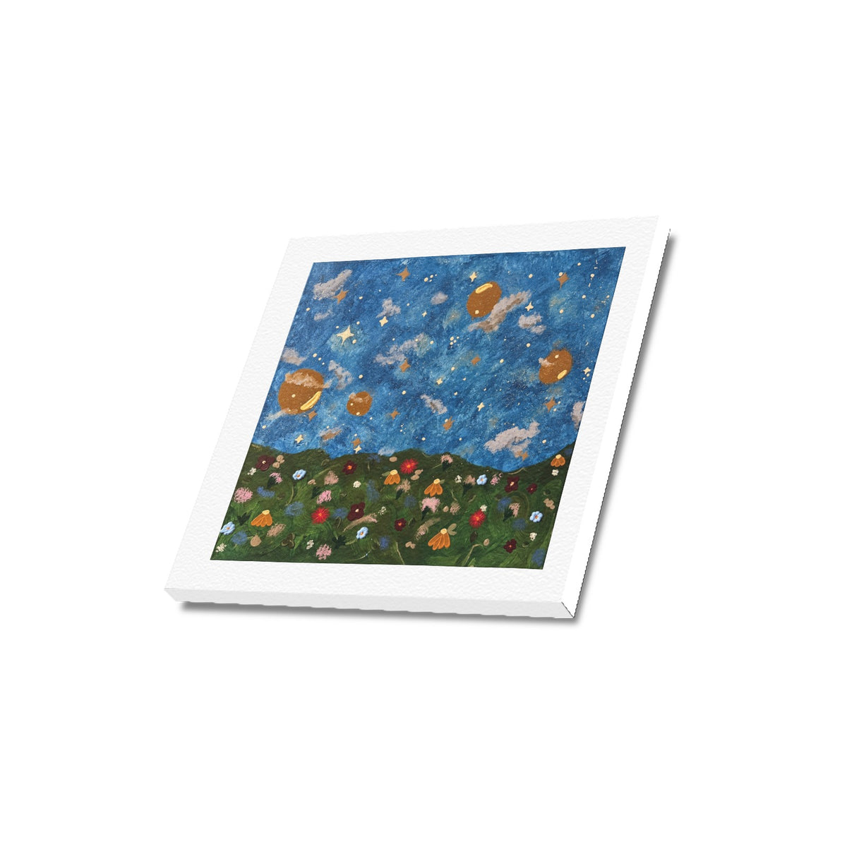 Celestial Wildflower Meadow — Original Artwork Framed Canvas