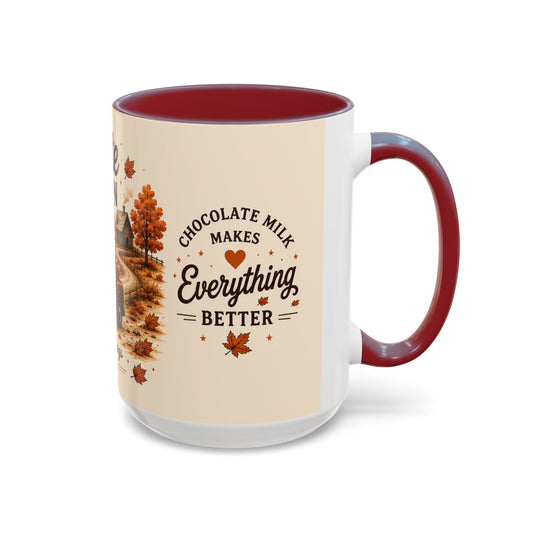 Chocolate Milk Run 15 oz Accent Mug | Cozy Fall Coffee Mug