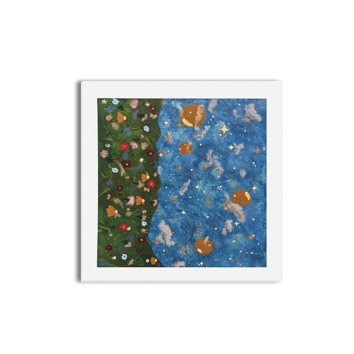 Celestial Wildflower Meadow — Original Artwork Framed Canvas