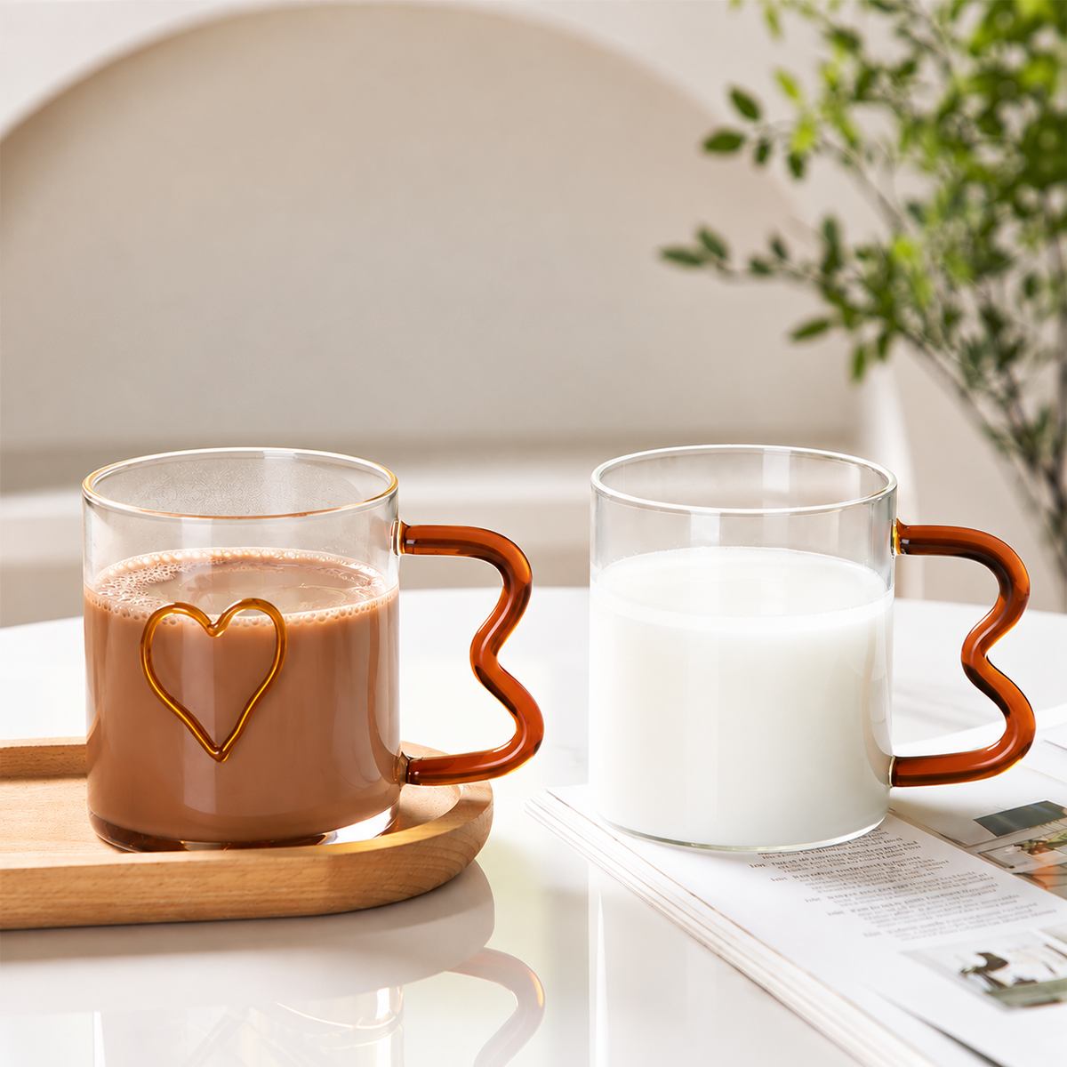 Brown Handle Glass Mug – Chocolate Milk, Coffee & Hot Chocolate