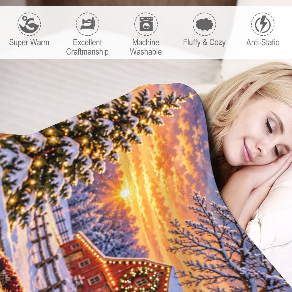 Chocolate Milk Run Christmas Blanket – Cozy Christmas Dog & Farmhouse