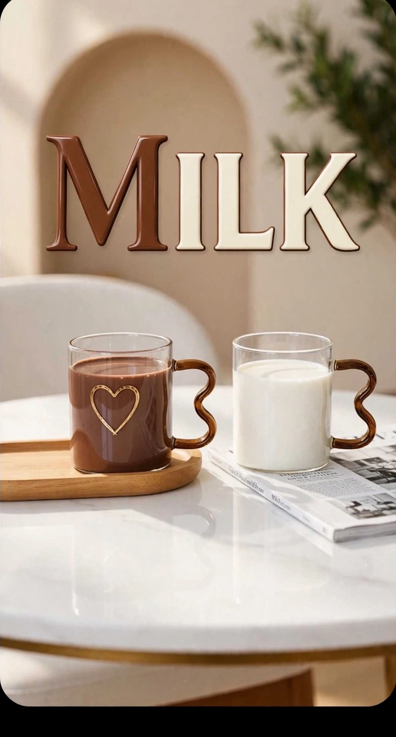 Brown Handle Glass Mug – Chocolate Milk, Coffee & Hot Chocolate