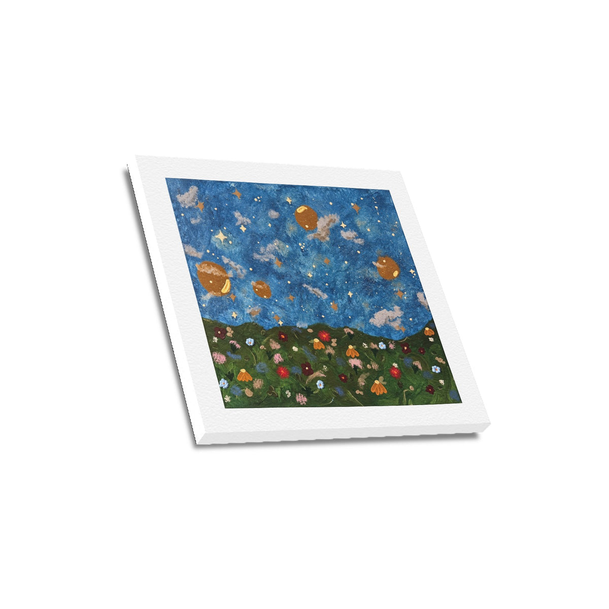 Celestial Wildflower Meadow — Original Artwork Framed Canvas